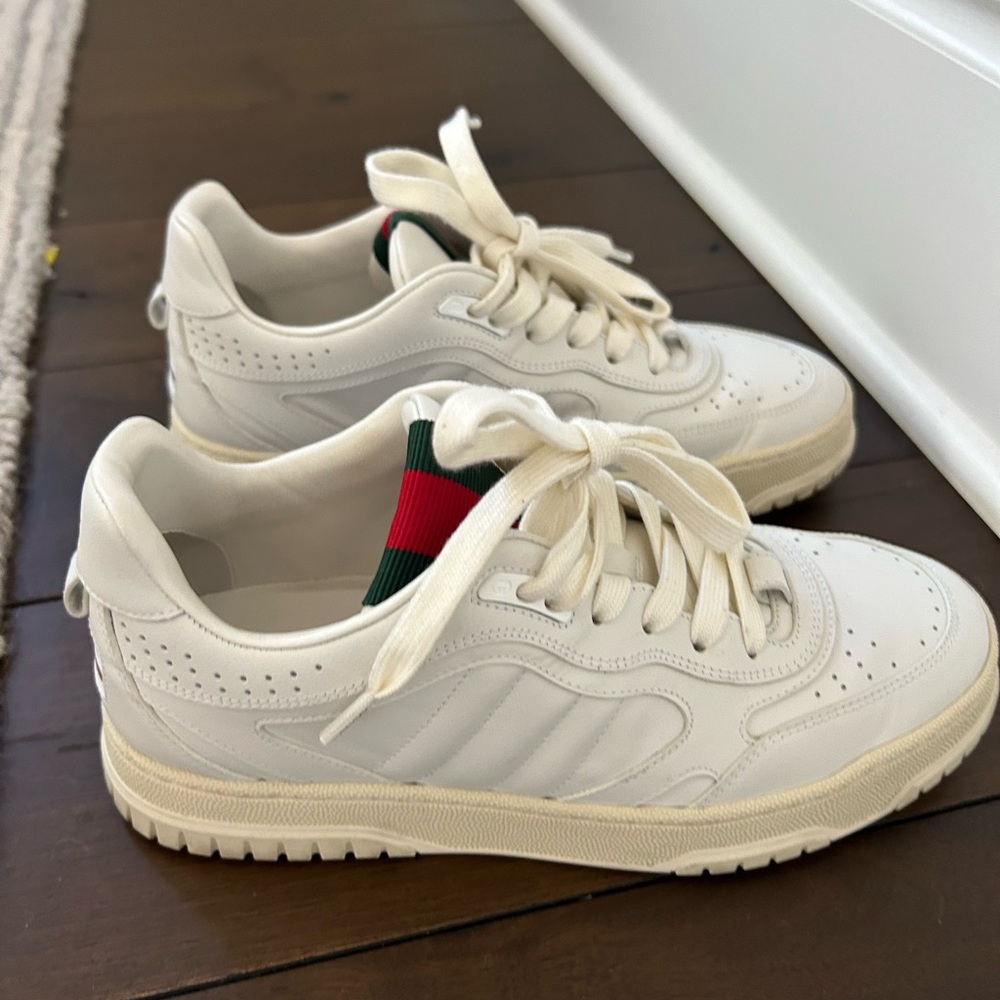 Gucci Re Web White Sneakers with Red and Green Accents 38.5 Women’s